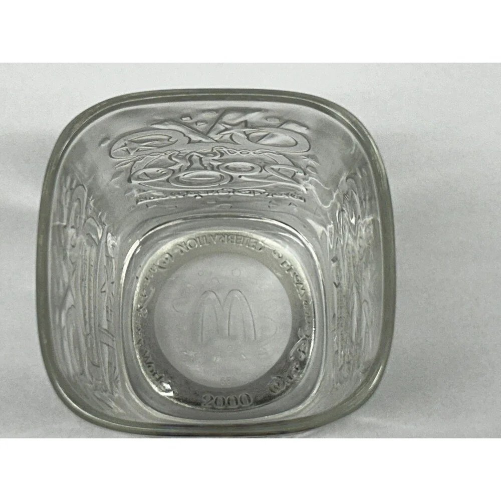 2000 Mickey Mouse Walt Disney Millenium Celebration McDonald's Glasses Set Of 2